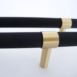Knurled T-Bar Brass + Matte Black Handles(Knurled T Bar Brass Matte Black Handles) 19 Knurled T-Bar Brass + Matte Black Handles(Knurled T Bar Brass Matte Black Handles) -The Lamp Goods IMG 1287