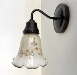 Antique PRINTED FLORAL 1960's Wall Sconce Lighting -The Lamp Goods IMG 2685