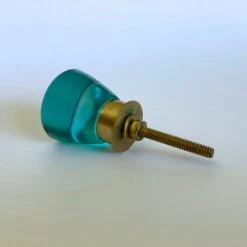 Beach Glass Knob -Turquoise(Beach Glass Turquoise Gold Cabinet Knobs And Pulls) -The Lamp Goods IMG 5836