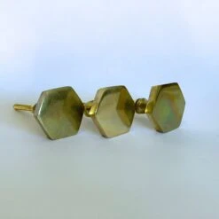 Gold Hex Knob - Shiny(Gold Hexagon Knob) 15 Gold Hex Knob - Shiny(Gold Hexagon Knob) -The Lamp Goods IMG 5843