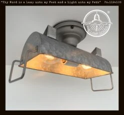 INDUSTRIAL GALVANIZED Ceiling Light Fixture