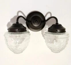 Antique Glass Double Wall Sconce Light Fixture -The Lamp Goods Island Double Wall Sconce 1