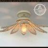 IVORY Natural FLORAL Ceiling Light Fixture