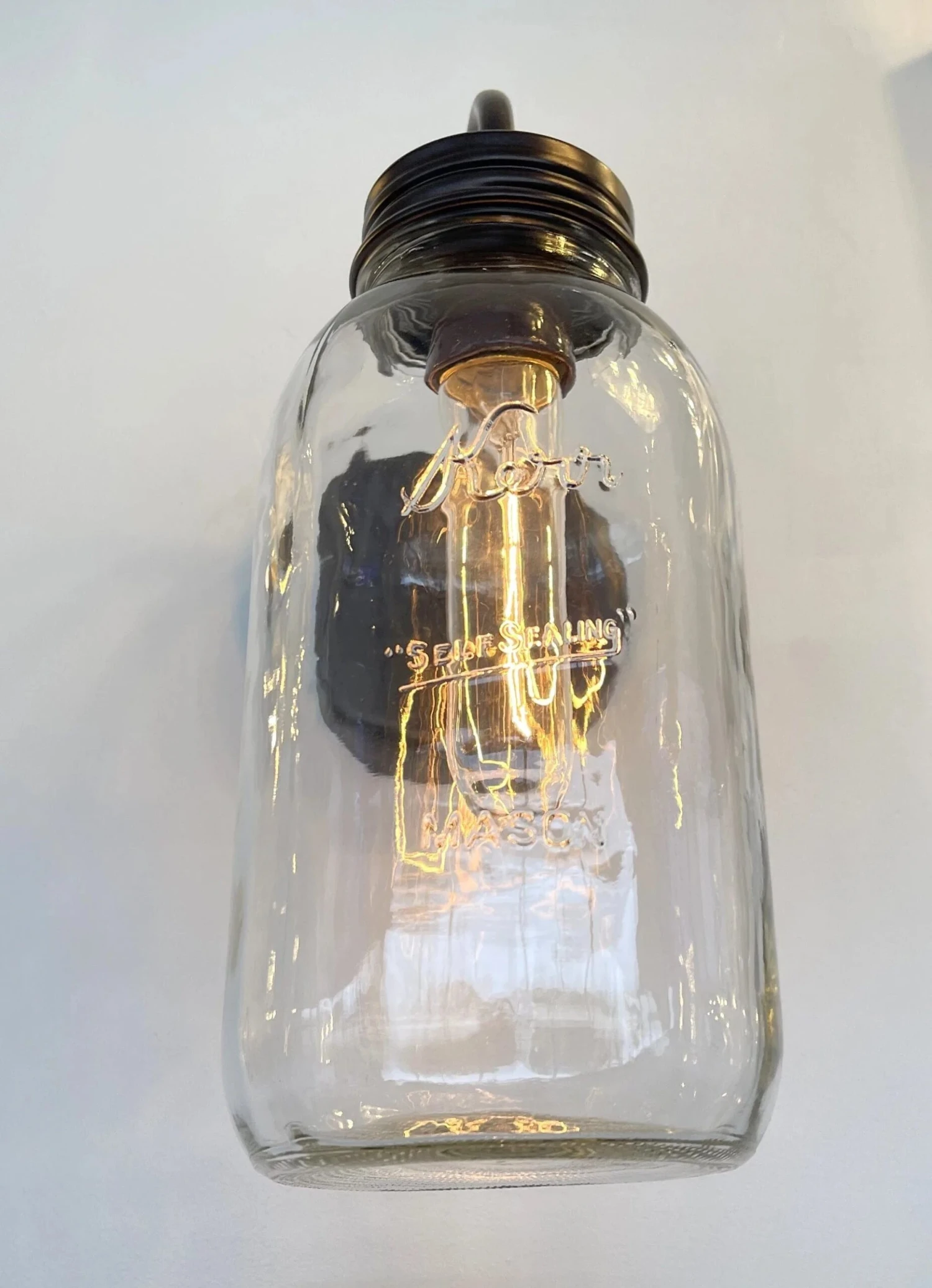 Vintage KERR Mason Jar Wall SCONCE Lighting Fixture 4 Vintage KERR Mason Jar Wall SCONCE Lighting Fixture - Image 2