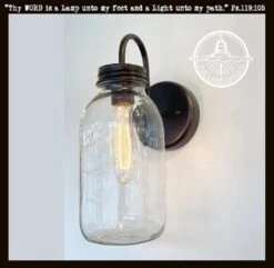 Vintage KERR Mason Jar Wall SCONCE Lighting Fixture