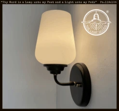 MODERN SLEEK Opal Wall SCONCE Brass And Black