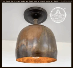 DOME BURNISHED COPPER Ceiling Light Rustic Farmhouse