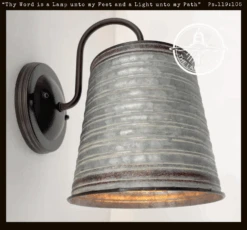 Corrugated Rustic Barn Metal Farmhouse Wall Light Fixture