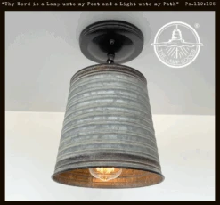 Corrugated Barn Metal Galvanized Rustic Pendant Light