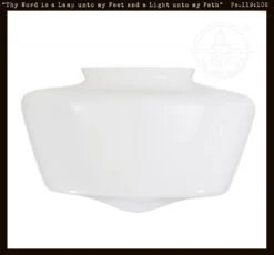 12" Dia. Clear Over Opal Glass Schoolhouse Shade