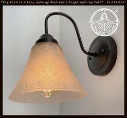 Modern Farmhouse LINEN Glass Wall Sconce Lighting Fixture