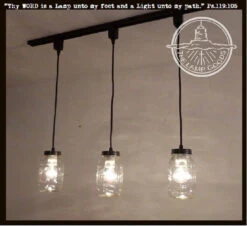 Mason Jar Track Lighting PENDANT Trio