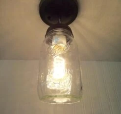 Mason Jar Ceiling LIGHT With Chain & NEW Quart -The Lamp Goods Mason Jar Ceiling LIGHT With Chain NEW Quart 1 81242.1442329128.1280.1280