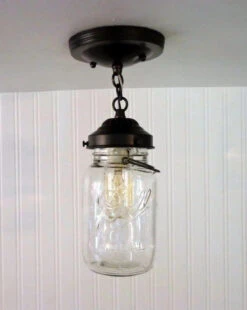 Vintage Mason Jar Ceiling LIGHT With Chain 13 Vintage Mason Jar Ceiling LIGHT With Chain -The Lamp Goods Mason Jar Ceiling LIGHT With Chain Vintage Quart 3 95552.1442329641.1280.1280