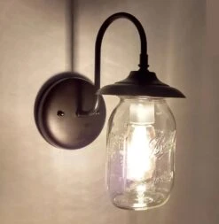 Mason Jar Outdoor Exterior Porch Wall SCONCE Light -The Lamp Goods Mason Jar Exterior Wall Sconce with New Ball Canning Jar Light Fixture Lamp 4 5954b3f0 4d94 4ff9 9680 46d81a86c78e