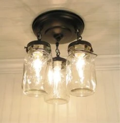 Mason Jar Vintage Light Fixture - Quart Chain Trio 13 Mason Jar Vintage Light Fixture - Quart Chain Trio -The Lamp Goods Mason Jar Light Fixture Quart Trio 1 85500.1424801876.1280.1280