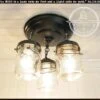 Mason Jar LIGHT FIXTURE Vintage PINT Chain Trio