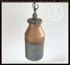 Rustic COPPER Farmhouse MILK CAN Barn Pendant Light Fixture