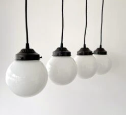 MODERN CONTEMPORARY Glass Dining Room Chandelier PENDANT Light -The Lamp Goods MilkGlass6inchgloberectangularpendantchandeler 1