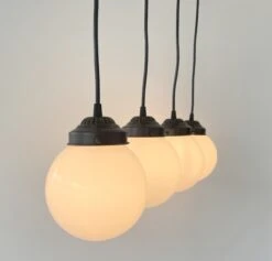 MODERN CONTEMPORARY Glass Dining Room Chandelier PENDANT Light -The Lamp Goods MilkGlass6inchgloberectangularpendantchandeler 5