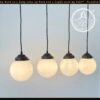 MODERN CONTEMPORARY Glass Dining Room Chandelier PENDANT Light -The Lamp Goods MilkGlass6inchgloberectangularpendantchandelerceilinglight