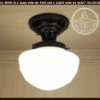 Schoolhouse Ceiling Light Fixture Mushroom Style -The Lamp Goods Milk Glass Ceiling Light Mount Fixture Mushroom White Lamp Goods