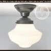 Traditional Schoolhouse CEILING LIGHT Fixture 1 Traditional Schoolhouse CEILING LIGHT Fixture -The Lamp Goods Milk glass traditional schoolhouse lighting fixture flush mount TLG