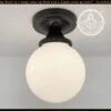 MODERN OPAL Schoolhouse Globe Ceiling Light -The Lamp Goods ModernOpalGlobeCeilingLigihtFixtureflush