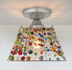 Multi-Colored Boho Handcrafted Ceiling Light -The Lamp Goods Multi coloredbohemianceilinglightfixture 6