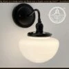Opal Mushroom Schoolhouse Wall Sconce Light 1 Opal Mushroom Schoolhouse Wall Sconce Light -The Lamp Goods MushroomMilkGlassWallSconceLightwithUnoHolderlighting