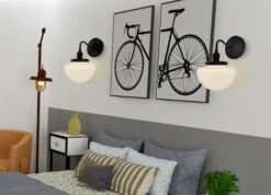 The Lamp Goods -The Lamp Goods Mushroom Milk Glass Wall Sconce Light with Uno Holder bathroom