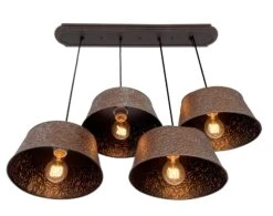 Ornate Copper CHANDELIER Rectangular TRIO Light -The Lamp Goods Ornate Copper Four 4 Light Rectangular chandelier