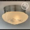 Mid Century Ceiling Light Farmhouse Fixture -The Lamp Goods QualityFrostandClearFloralMidCenturylowDomeceilingLightFixture 2