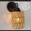 RATTAN COASTAL Bedroom Wall Sconce Light -The Lamp Goods RattanWallSconceBohoNurseryLightfixture 1