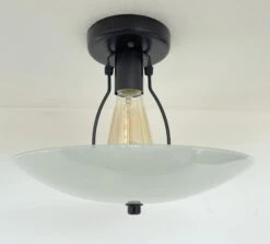 Retro Mid Century Glass Ceiling Light 19 Retro Mid Century Glass Ceiling Light -The Lamp Goods RetroMidCenturyceilinglightblack 2