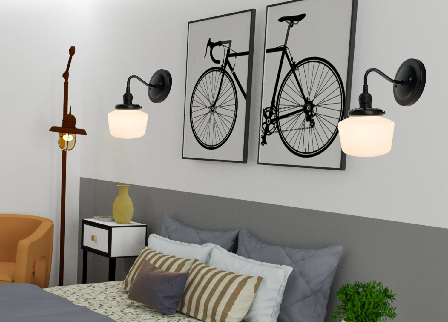 Small Schoolhouse Antique Milk Glass Wall Sconce Light 4 Small Schoolhouse Antique Milk Glass Wall Sconce Light - Image 2