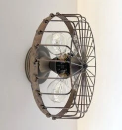 Rustic INDUSTRIAL Wall Light Fixture-4 Light -The Lamp Goods RusticIndustrialCageWallSconceLightFixtureLamp 4