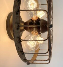 Rustic INDUSTRIAL Wall Light Fixture-4 Light -The Lamp Goods RusticIndustrialCageWallSconceLightFixtureLamp 6