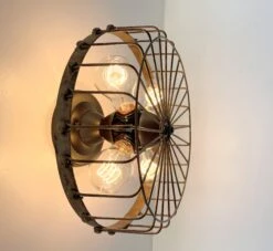 Rustic INDUSTRIAL Wall Light Fixture-4 Light -The Lamp Goods RusticIndustrialCageWallSconceLightFixtureLamp 9