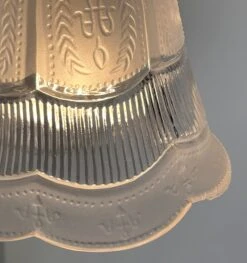 Fluted Antique Vanity 1960s SCONCE Wall Light -The Lamp Goods ScallopFrost ClearAntiqueGlassWallSconceLightFixture 7