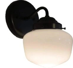 Schoolhouse Sconce Wall Light -The Lamp Goods Schoolhouse Milk Glass Sconce Trans