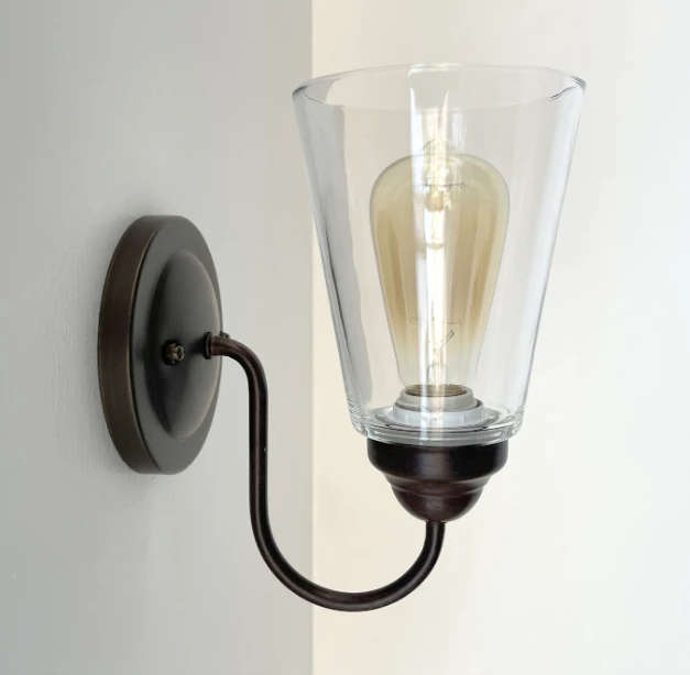 Heavy Modern Farmhouse Clear Glass Wall Sconce Light Fixture Shade 8 Heavy Modern Farmhouse Clear Glass Wall Sconce Light Fixture Shade - Image 6