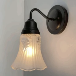 Vanity SCONCE Wall Light 1950s Fixture Frost & Clear Antique Vintage Glass -The Lamp Goods Screen Shot 2024 09 04 at 2.38.11 PM