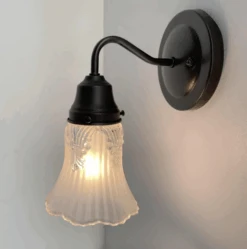 Vanity SCONCE Wall Light 1950s Fixture Frost & Clear Antique Vintage Glass -The Lamp Goods Screen Shot 2024 09 04 at 2.38.32 PM