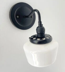 Small Schoolhouse Antique Milk Glass Wall Sconce Light 15 Small Schoolhouse Antique Milk Glass Wall Sconce Light -The Lamp Goods SmallSchoolhouseAntiqueMilkGlassWallSconceLight 6