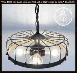 Rustic Industrial Cage Chandelier Light