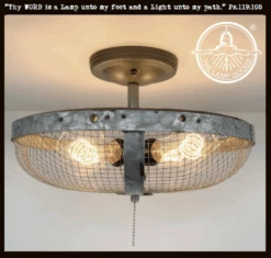 Industrial Farmhouse Screen Flush Mount Ceiling Light