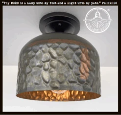 Verde Green And Copper Metal Dome Ceiling Light