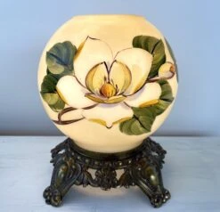 GORGEOUS Hand Painted VICTORIAN Antique Table Lamp -The Lamp Goods WaterLilyVictorianTableLampAntique 2