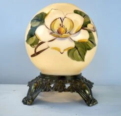 GORGEOUS Hand Painted VICTORIAN Antique Table Lamp -The Lamp Goods WaterLilyVictorianTableLampAntique 3
